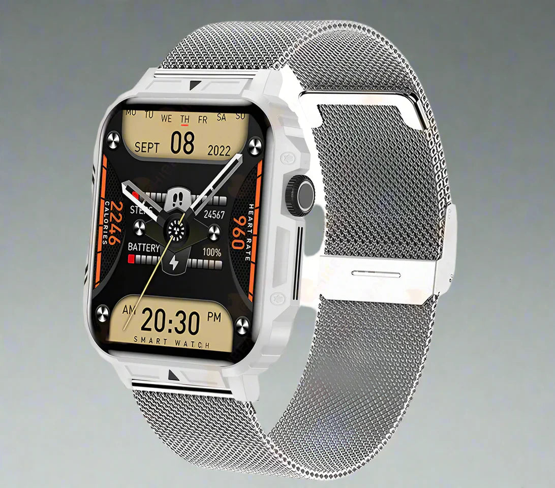 阿波罗 2024 军用智能手表 – 蓝牙通话，健身追踪器及 IP68 防水
