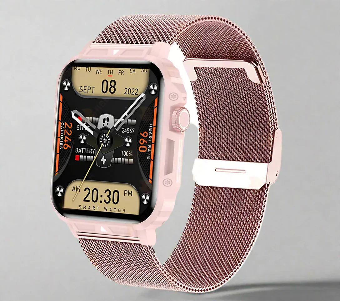 阿波罗 2024 军用智能手表 – 蓝牙通话，健身追踪器及 IP68 防水