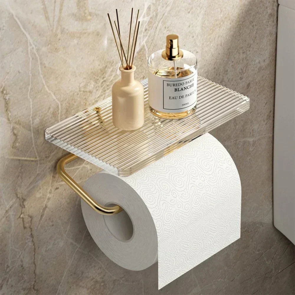 Toiletrulleholder med hylde