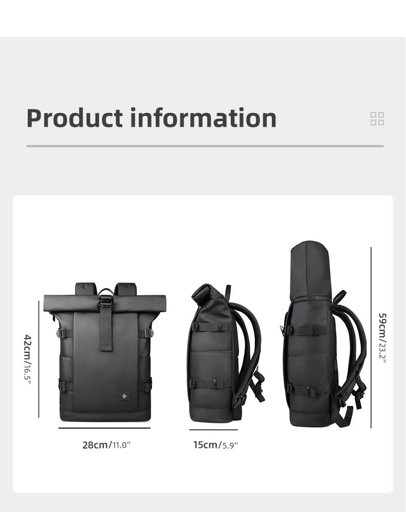 Mochila versátil y expandible TrailFlex con compartimento para portátil para aventureros