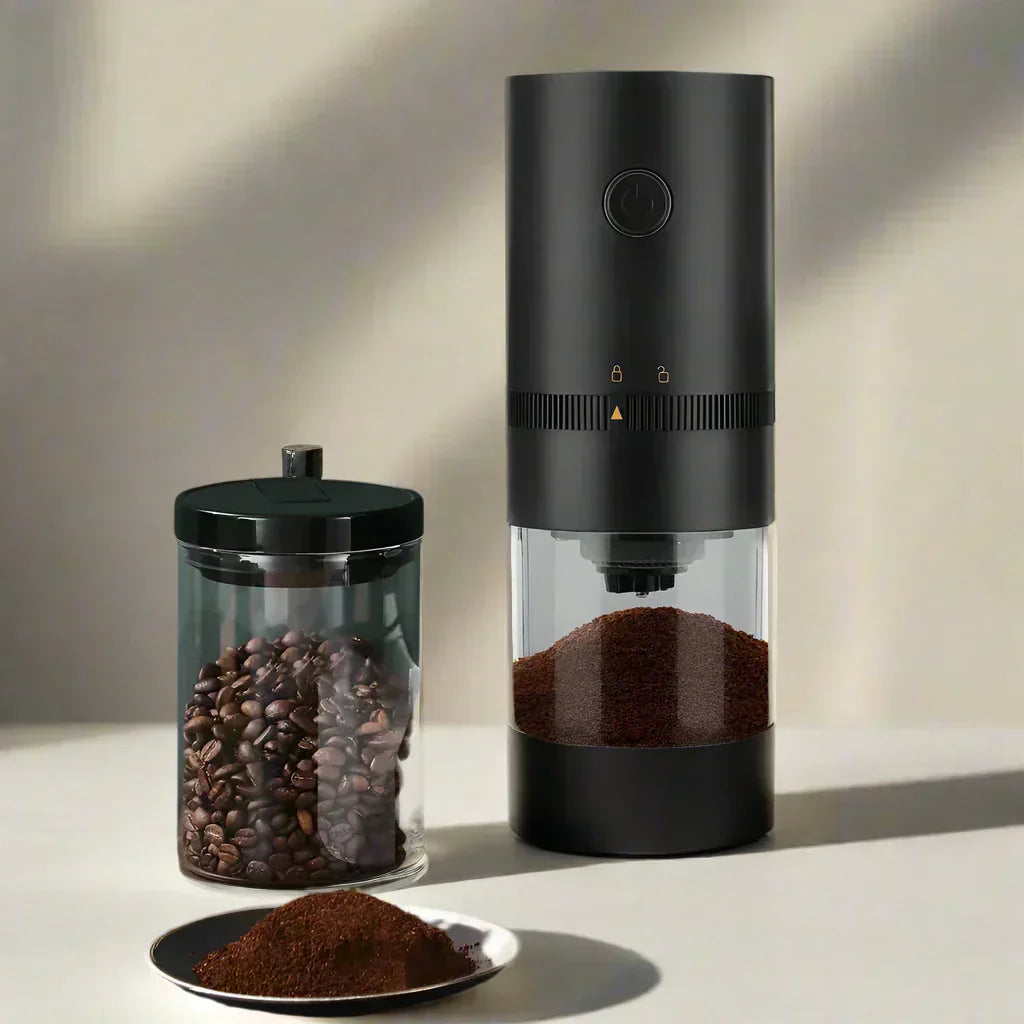 Macchina Elettrica per Macinare Caffè – Ricaricabile via USB, Macinacaffè Professionale a Cono per una Macinatura Precisa dei Chicchi