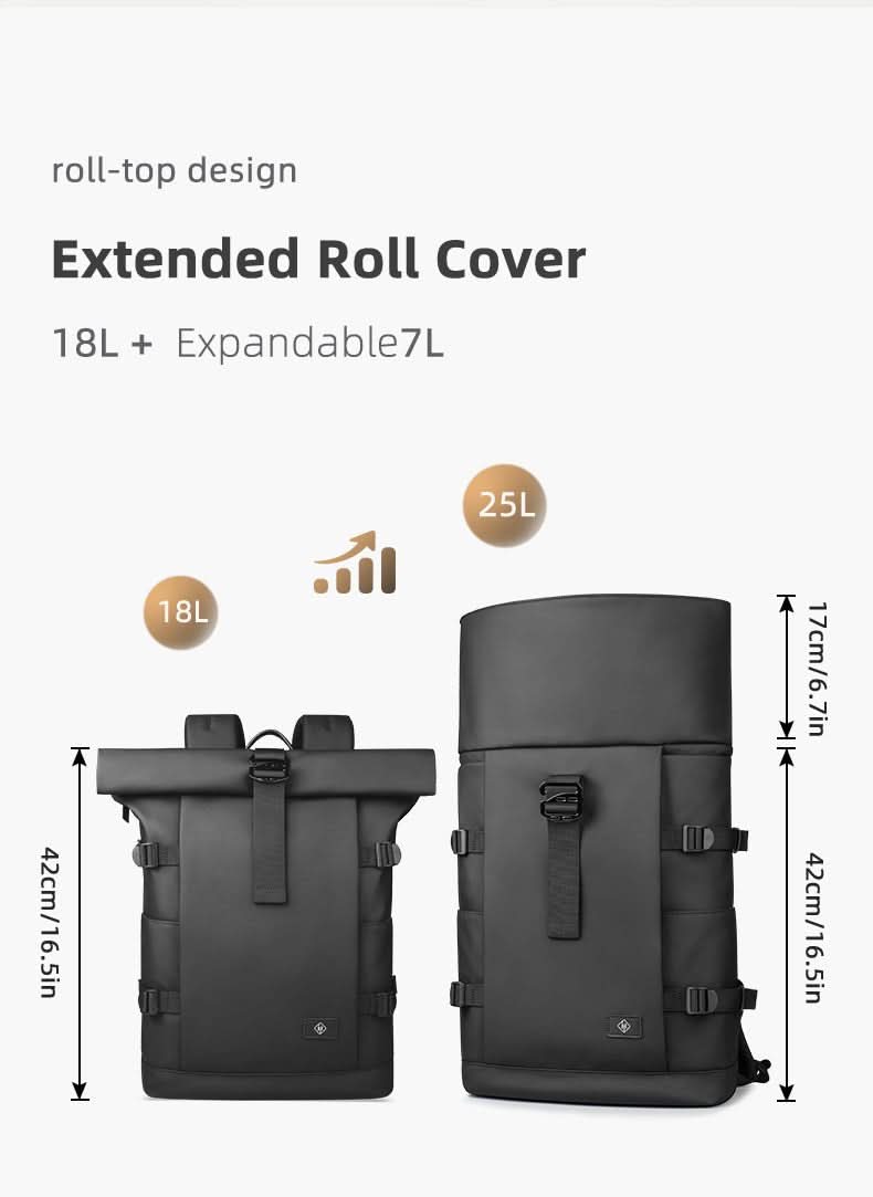 Mochila versátil y expandible TrailFlex con compartimento para portátil para aventureros