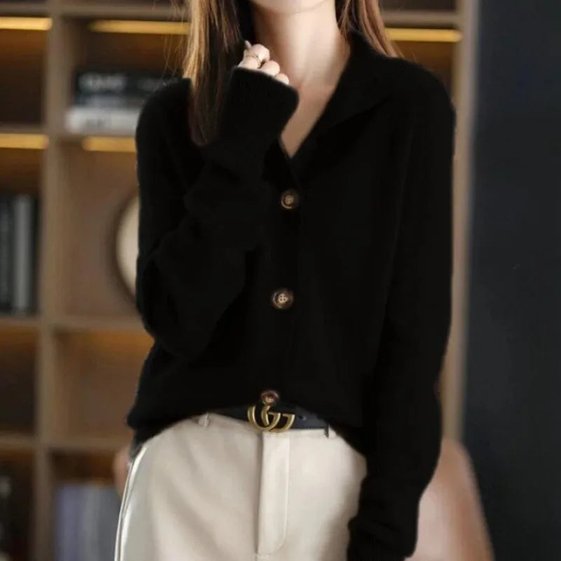 Pull en maille boutonné confortable