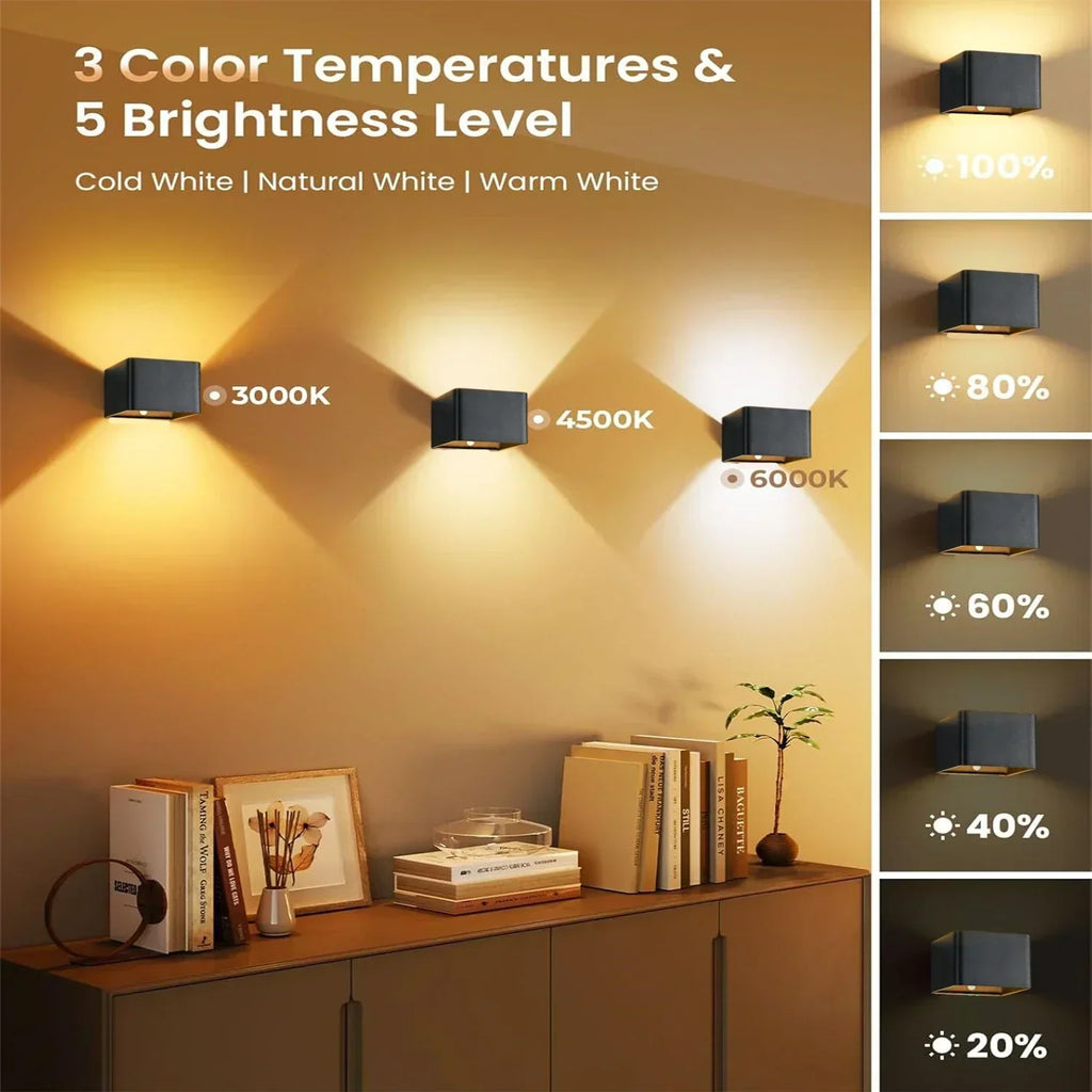 NovaGlow Lámpara de pared LED inalámbrica inteligente con sensor de movimiento y batería de 4000mAh para pasillos