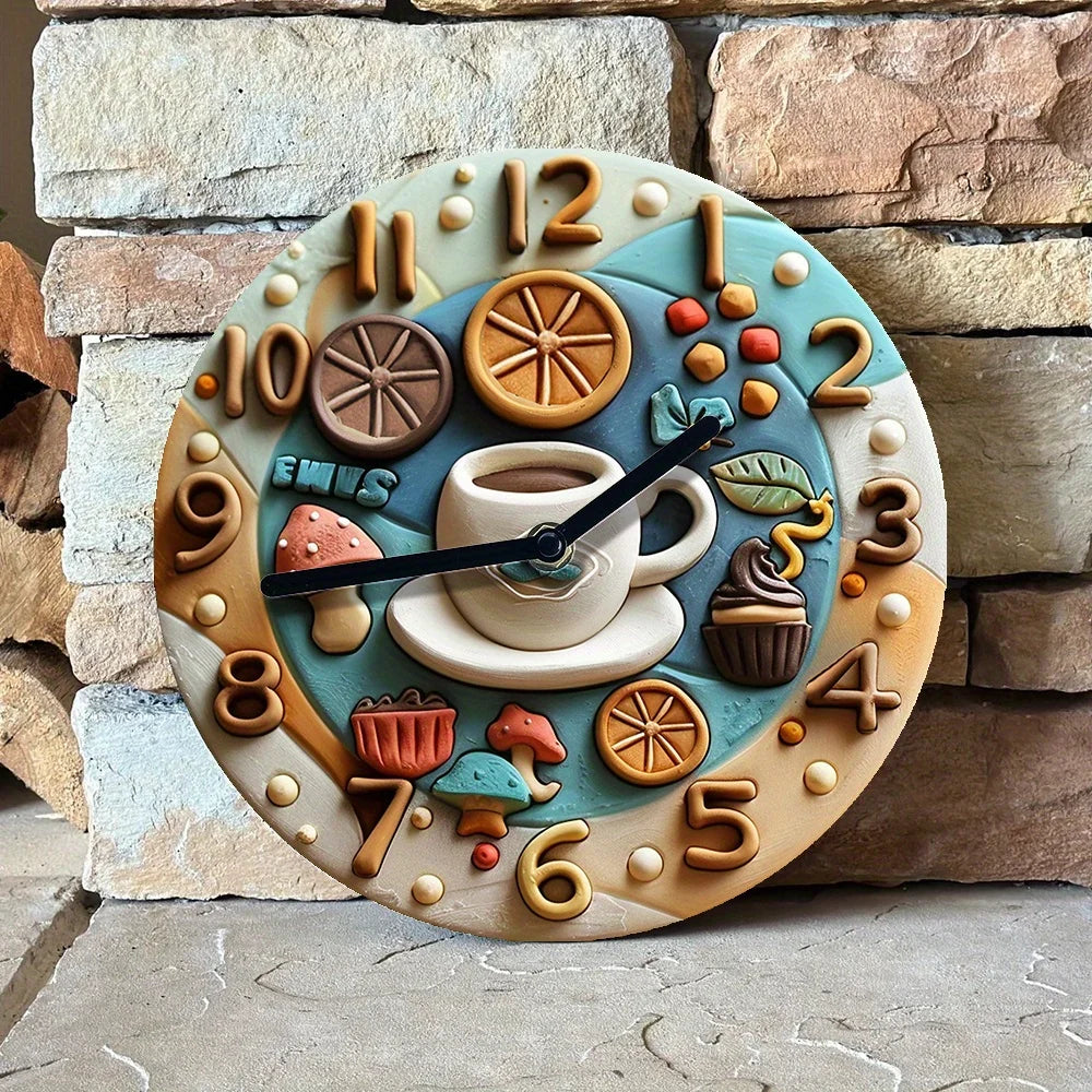 Reloj de Café Silencioso Decoración DIY