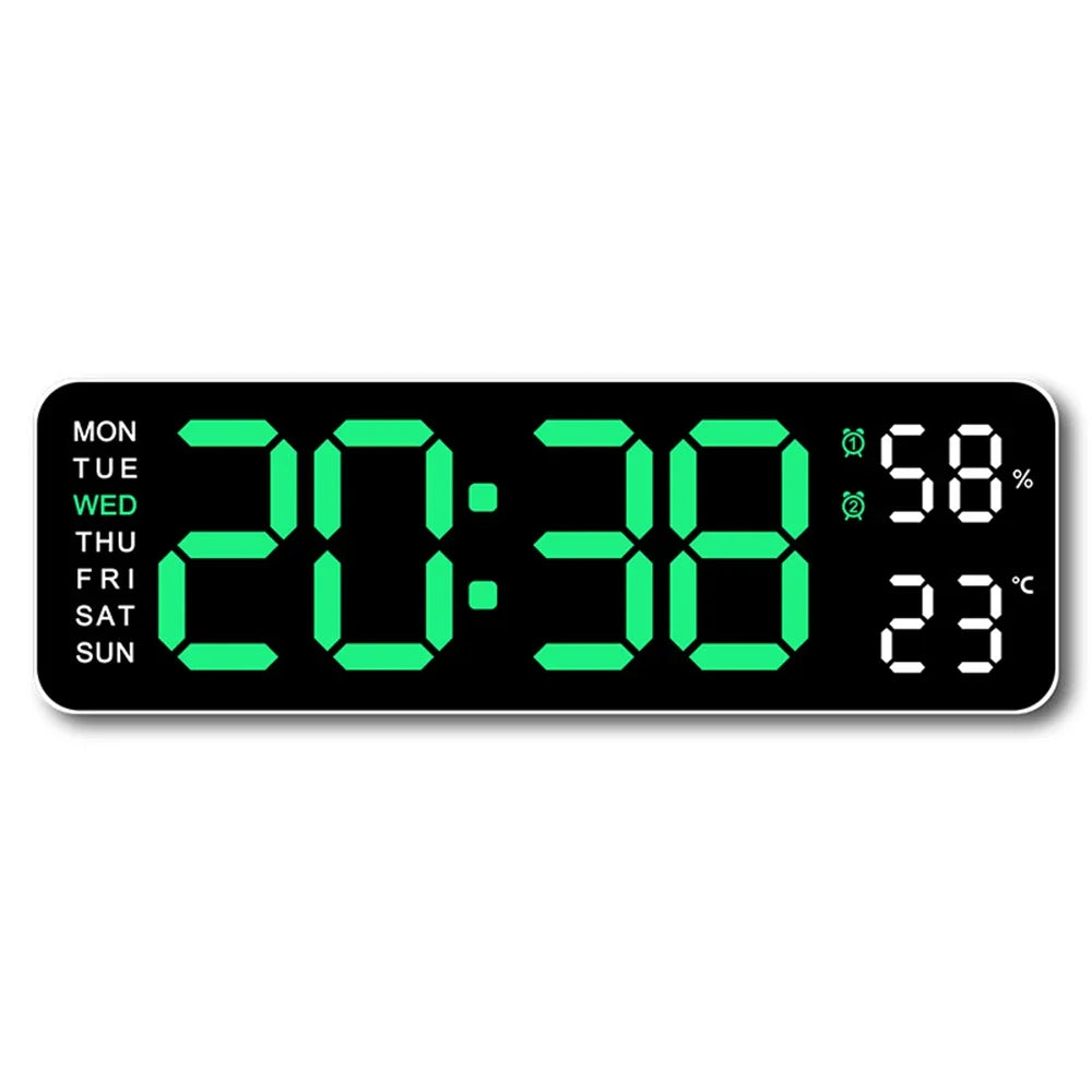 Orologio da Parete LED Moderno: Ora, Temperatura e Umidità