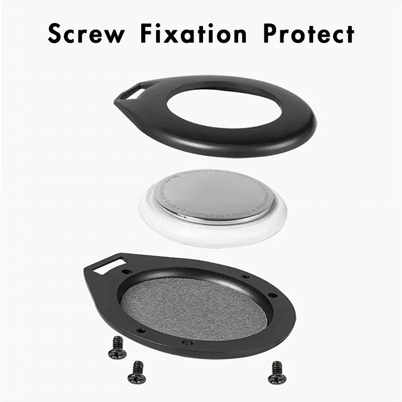 Étui protecteur pendentif en cuir et métal LumenForge pour Apple AirTags