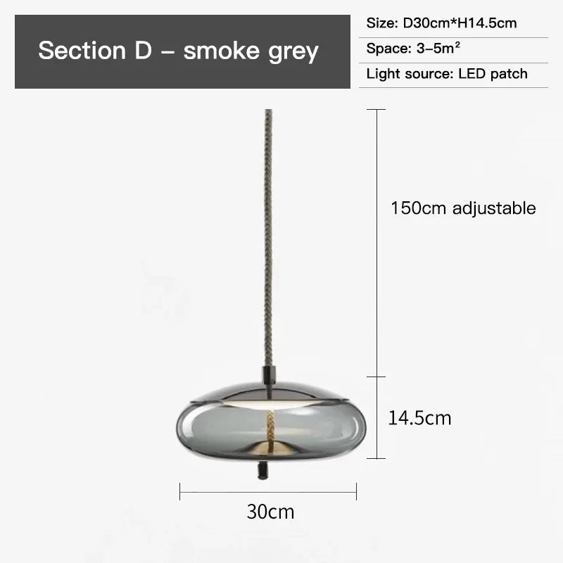 Lampu Gantung Reka Bentuk Kaca Seni