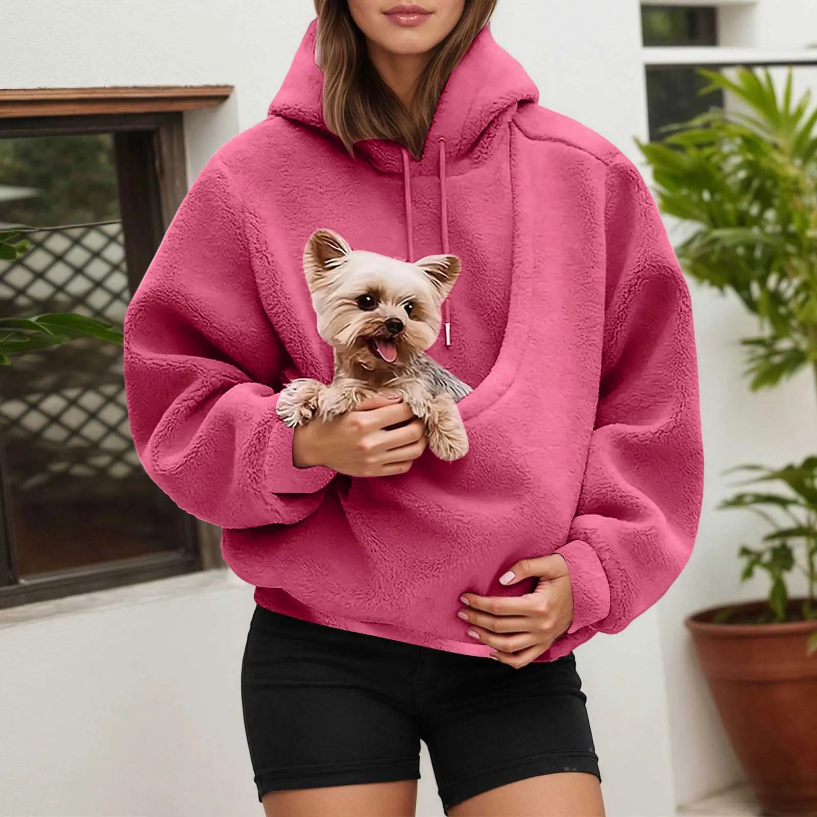 Katzenliebhaber-Hoodie mit Design und Haustiertasche