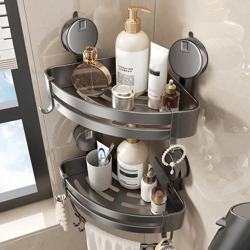 Organizzatore da Angolo per Bagno AeroSuction Senza Fori con Potere di Aspirazione