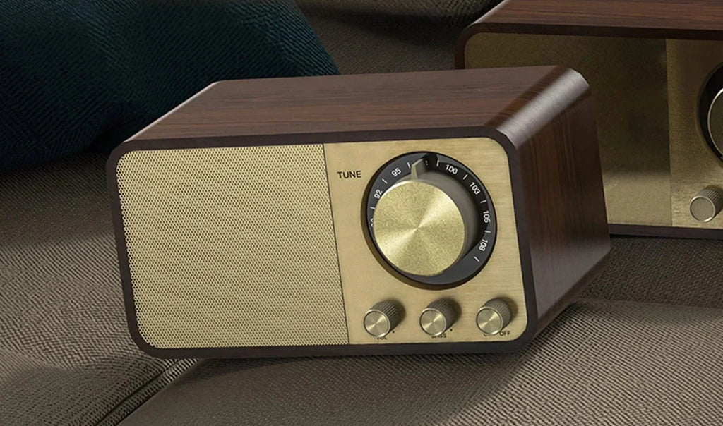 مكبر صوت بلوتوث نوستالجي - مضخم صوت لاسلكي خشبي عتيق مع بلوتوث 5.0