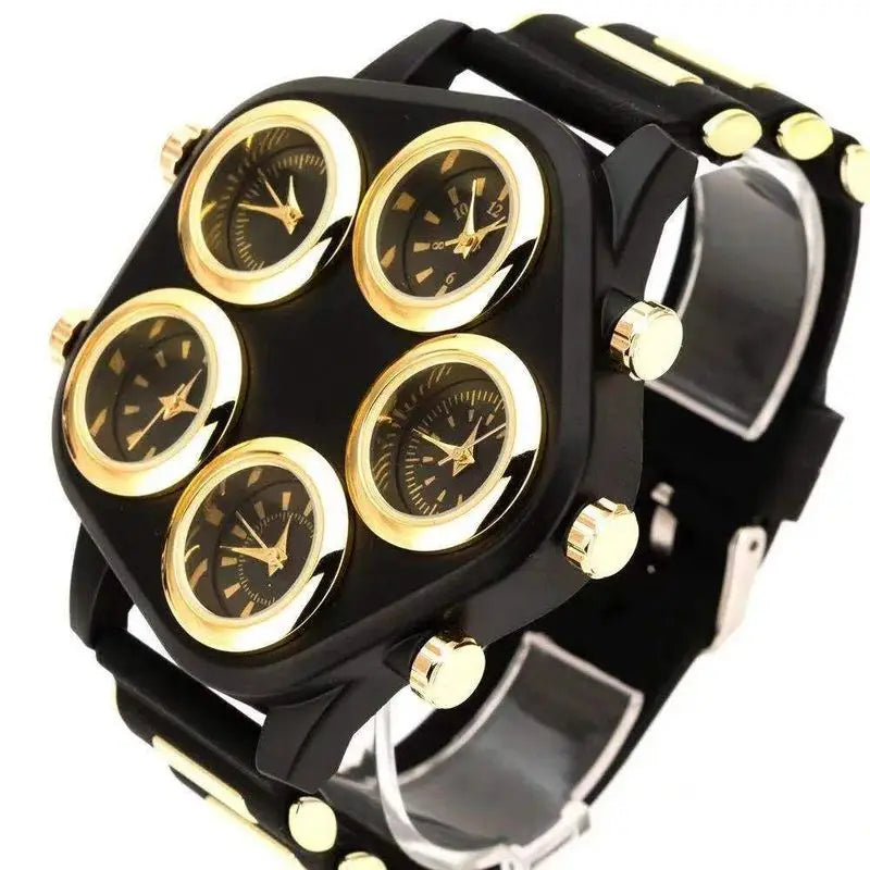 Jam Tangan Kuarsa Multi-Zon Punk: Gaya Berani & Penjagaan Masa Global