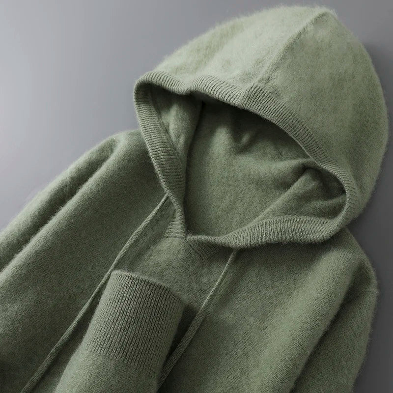 סוודר גברים מצמר וקאשמיר סריג רך וחמים סריג פולוור לשטיפה ביד בלבד