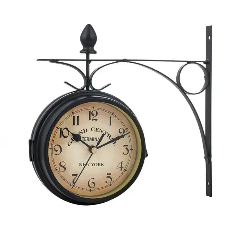RetroTime – Reloj de Pared Vintage de Doble Cara