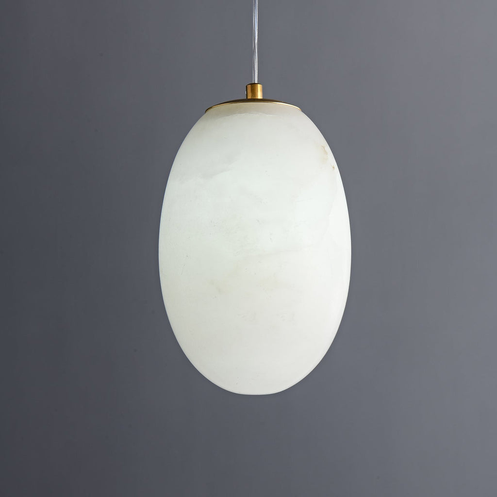 Esolisra minimalistisk pendellampe i alabast — rund form, G9-fatning