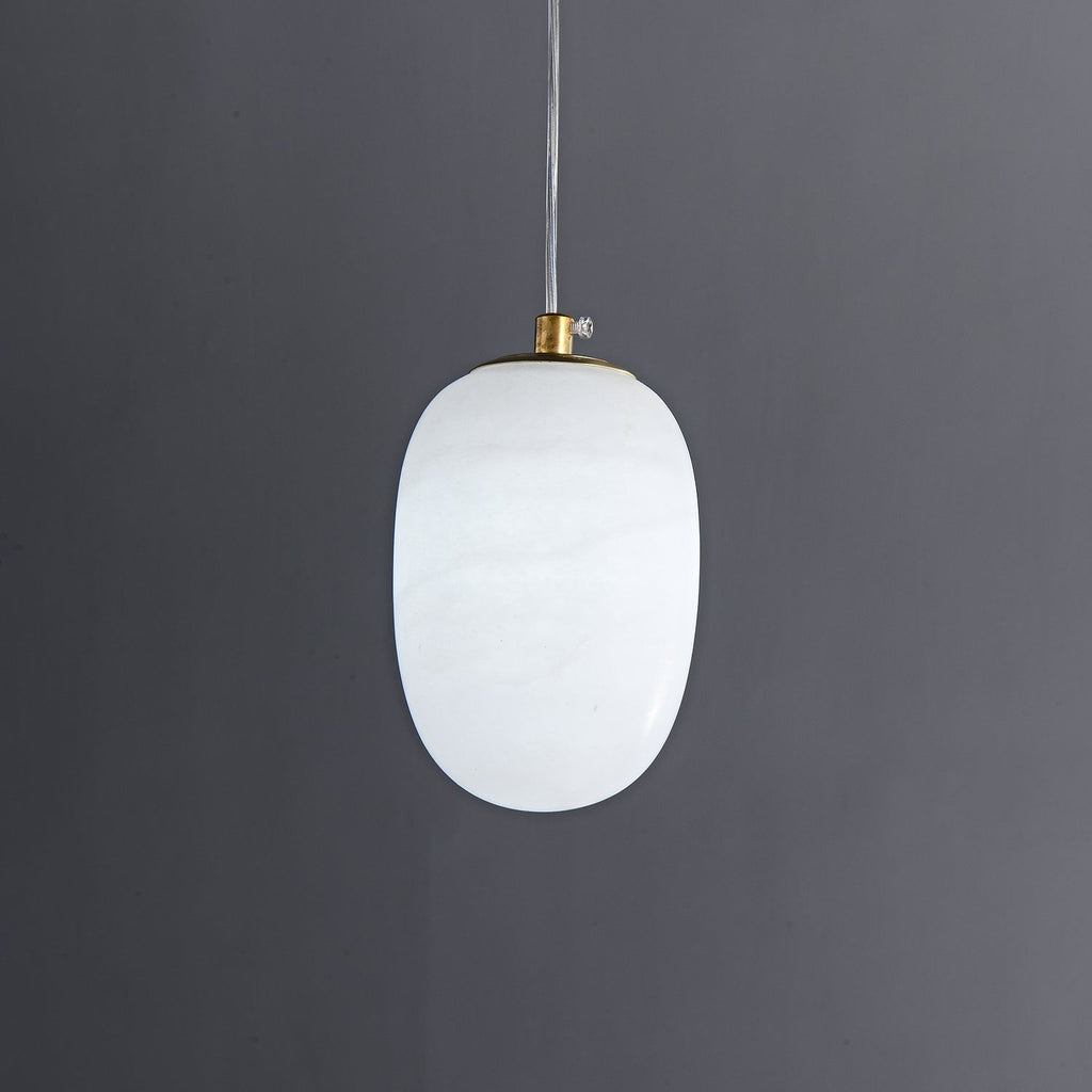 Esolisra minimalistisk pendellampe i alabast — rund form, G9-fatning