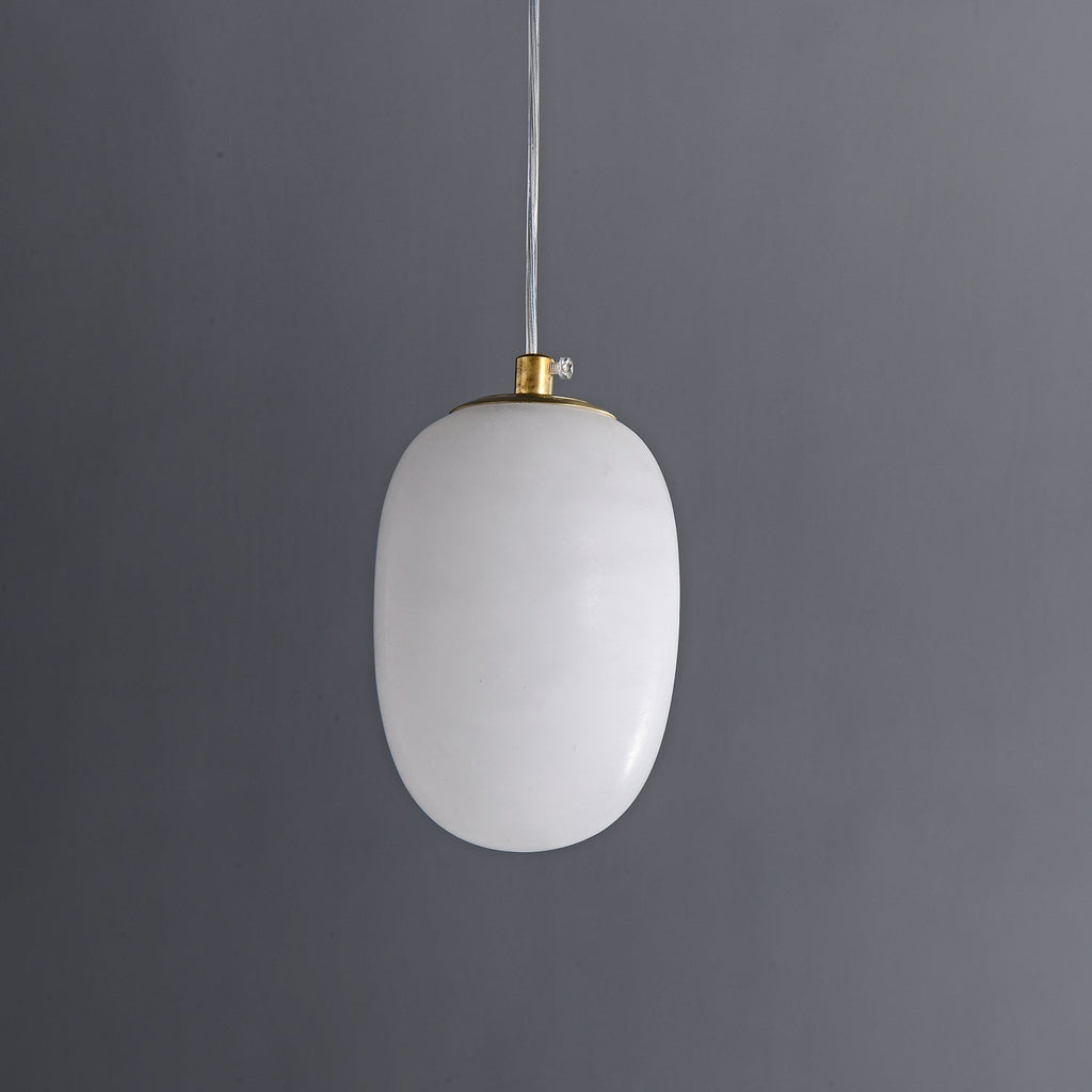 Esolisra minimalistisk pendellampe i alabast — rund form, G9-fatning