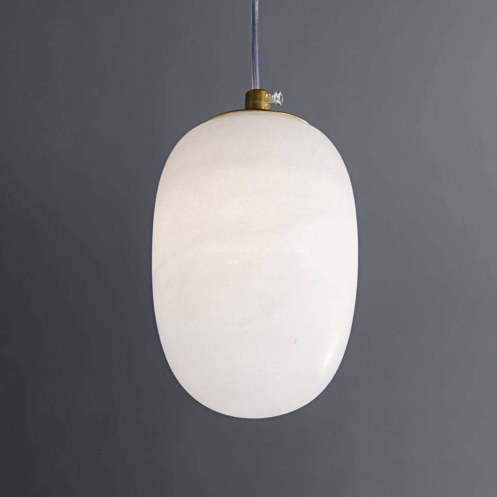 Esolisra minimalistisk pendellampe i alabast — rund form, G9-fatning