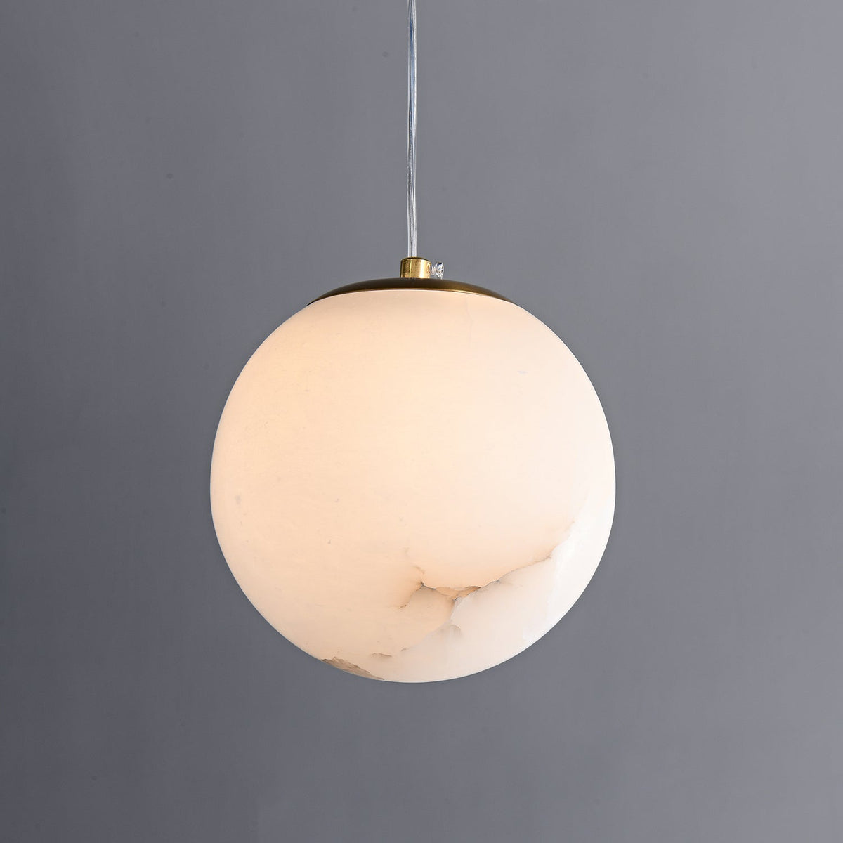 Esolisra minimalistisk pendellampe i alabast — rund form, G9-fatning