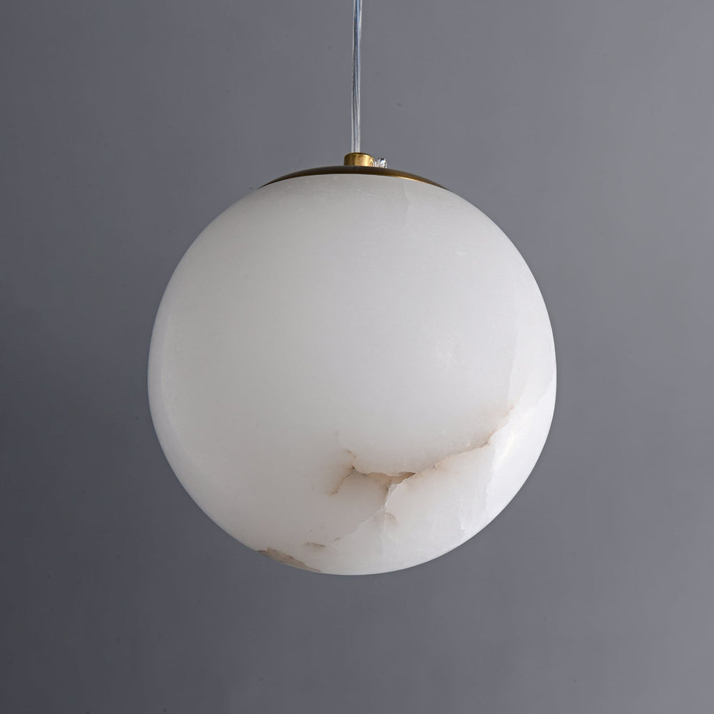 Esolisra minimalistisk pendellampe i alabast — rund form, G9-fatning