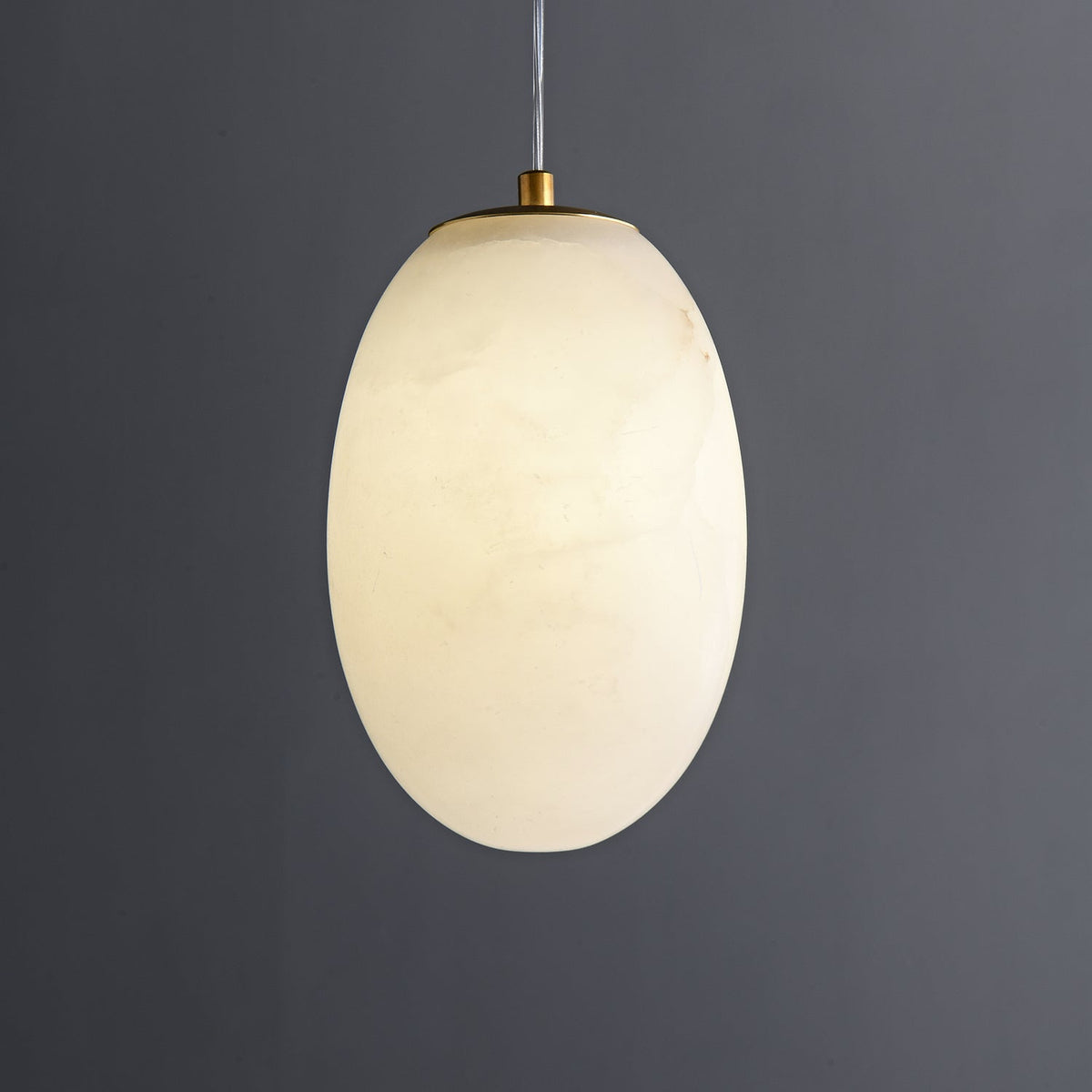 Esolisra minimalistisk pendellampe i alabast — rund form, G9-fatning