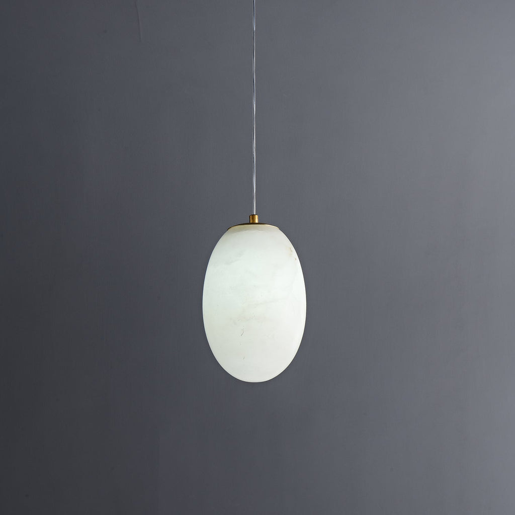 Esolisra minimalistisk pendellampe i alabast — rund form, G9-fatning