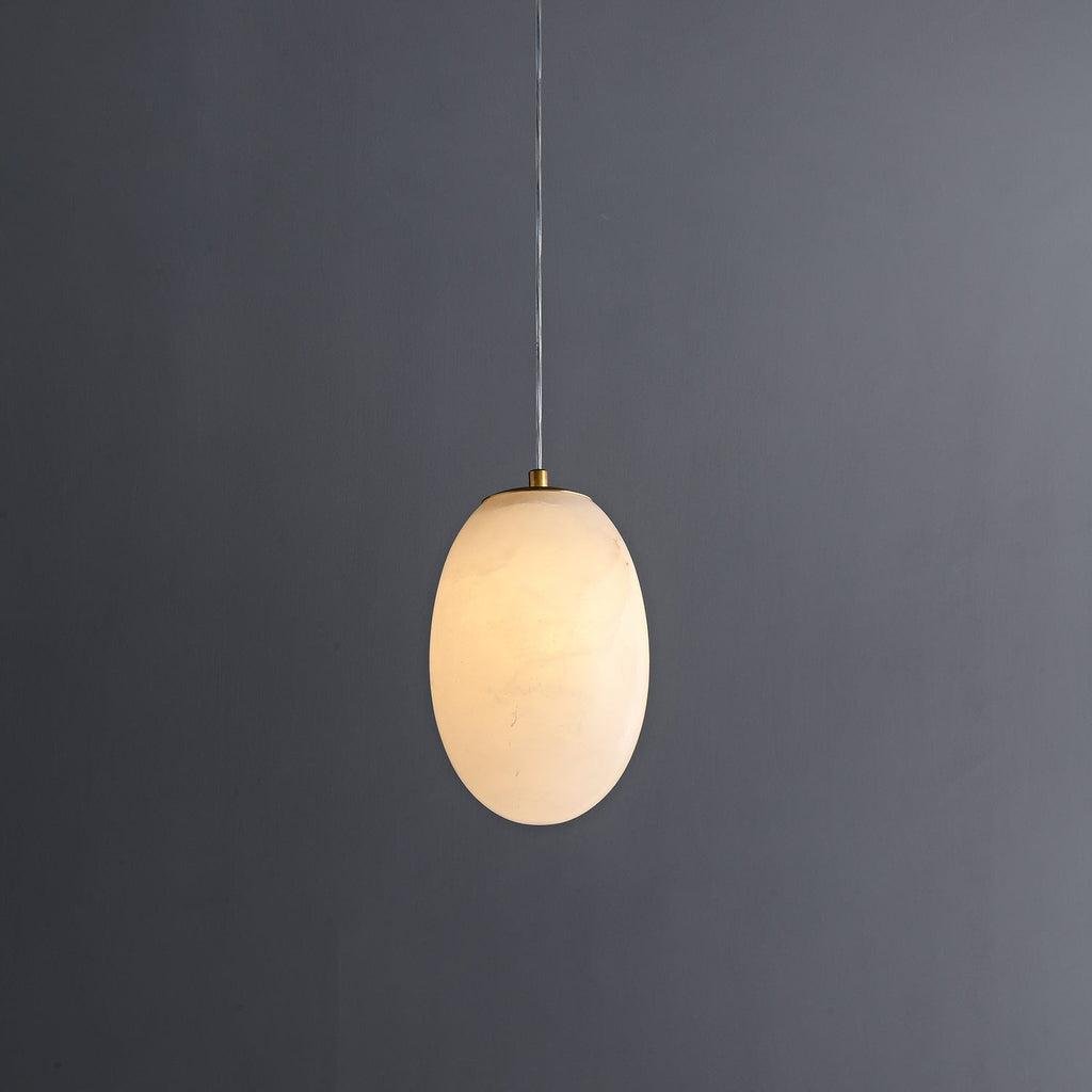 Esolisra minimalistisk pendellampe i alabast — rund form, G9-fatning