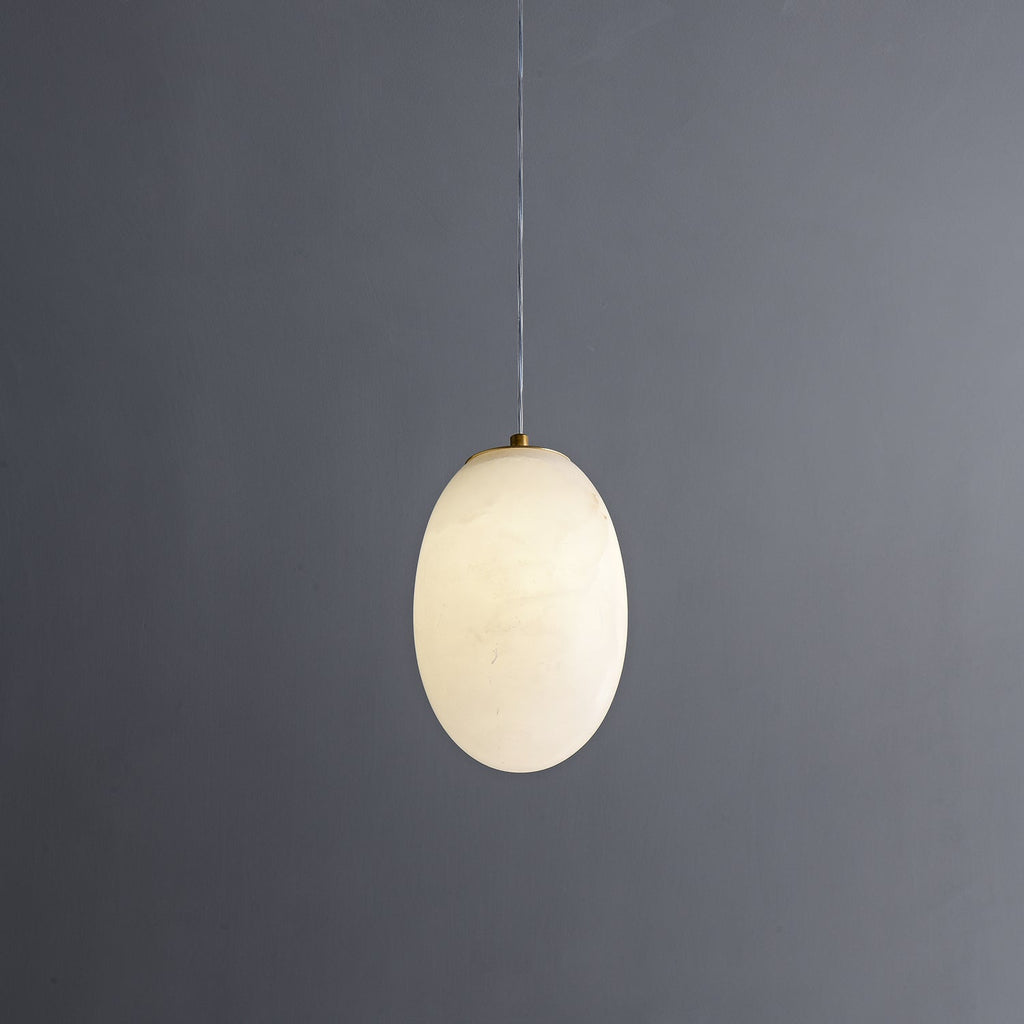Esolisra minimalistisk pendellampe i alabast — rund form, G9-fatning