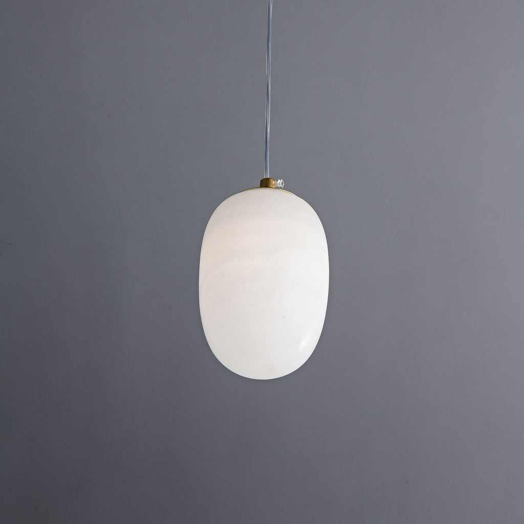 Esolisra minimalistisk pendellampe i alabast — rund form, G9-fatning