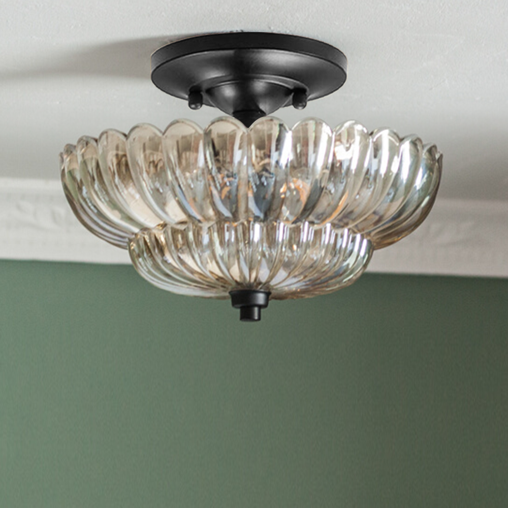 Arisha Modern Umbrella Glass Flush Mount Ceiling Light - Neutralighting