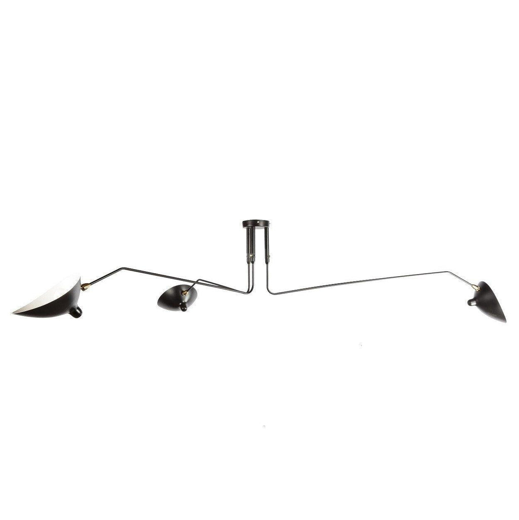 Jaler industriel loftlampe med tre arme