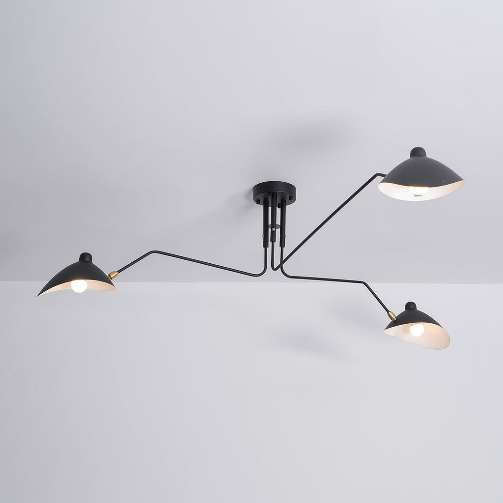 Jaler industriel loftlampe med tre arme