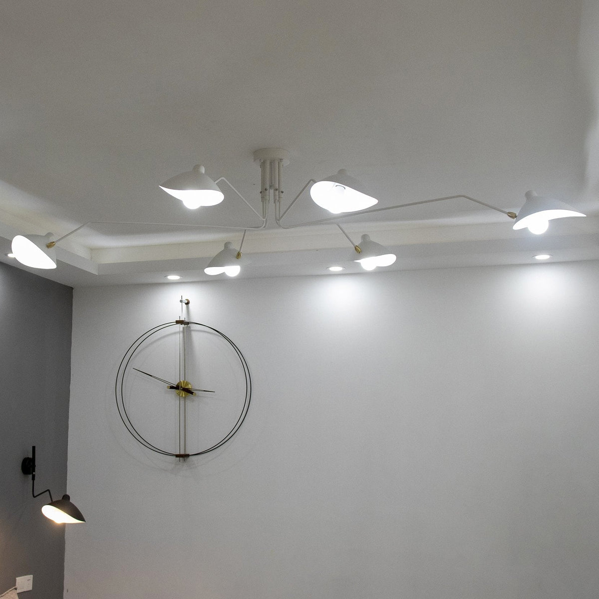 Jaler industriel loftlampe med tre arme