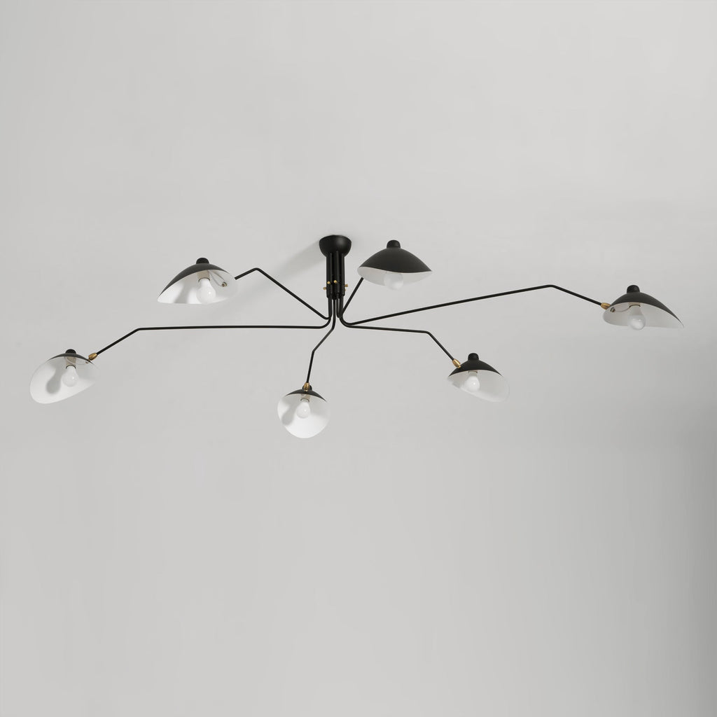 Skulptural taklampa med tre armar A