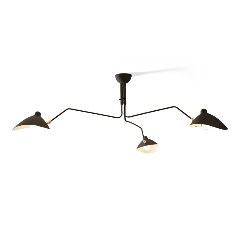 Skulptural taklampa med tre armar A