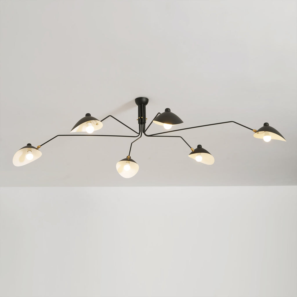 Skulptural taklampa med tre armar A