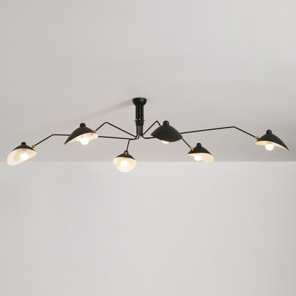 Skulptural taklampa med tre armar A