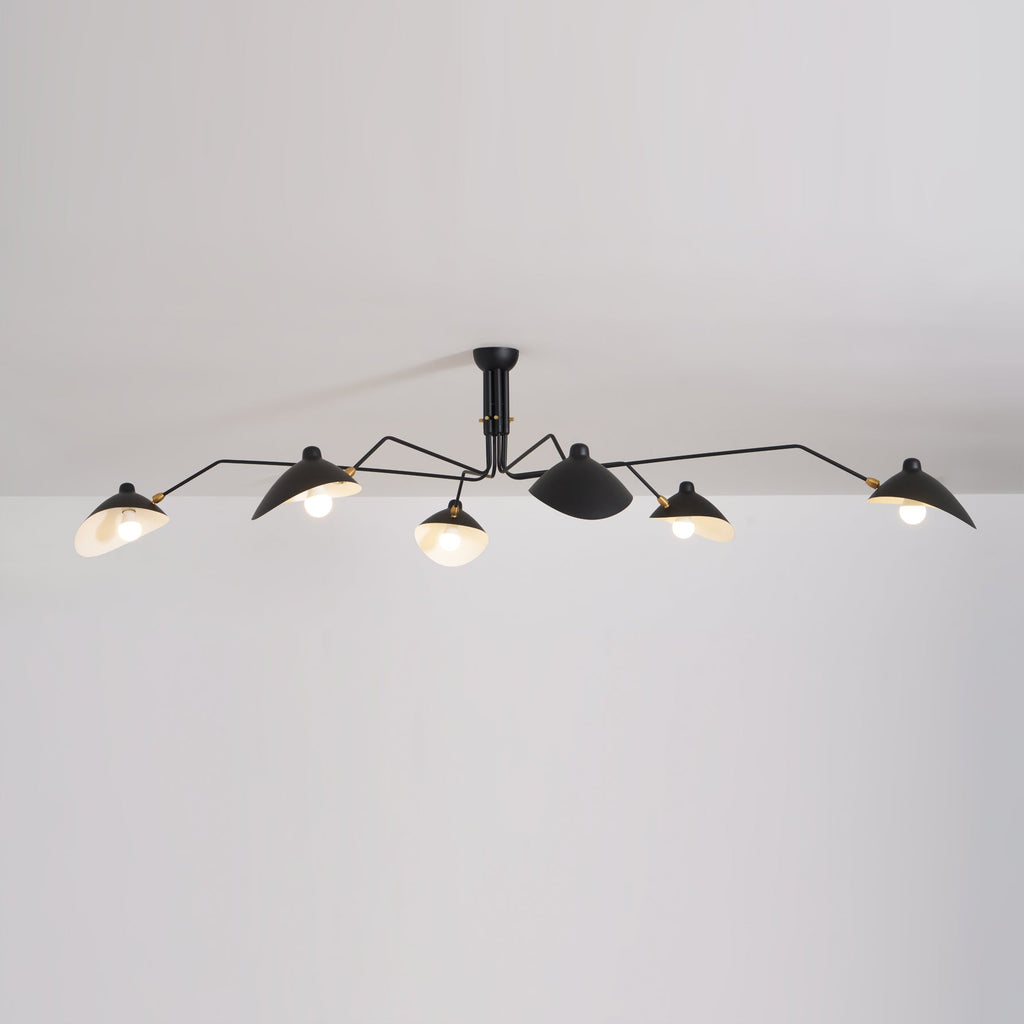 Skulptural taklampa med tre armar A
