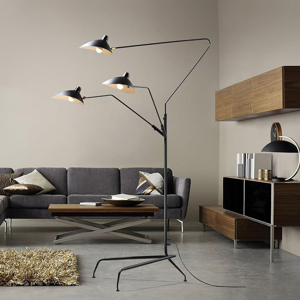 Stojací lampa ve tvaru pavouka s nastavitelnými rameny