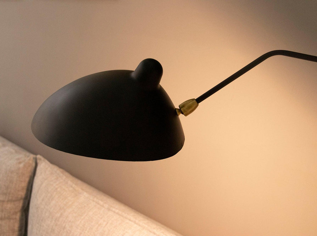One-Arm Wall Sconce — 47″ Reach, Sculpted Design