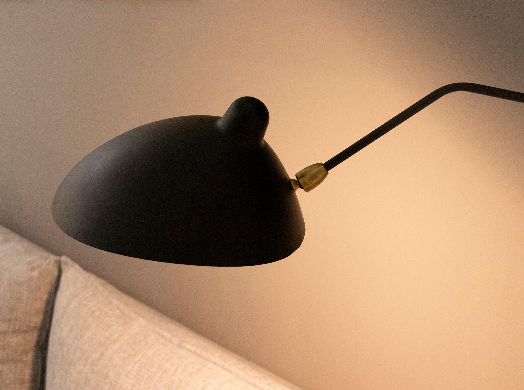 One-Arm Wall Sconce — 47″ Reach, Sculpted Design