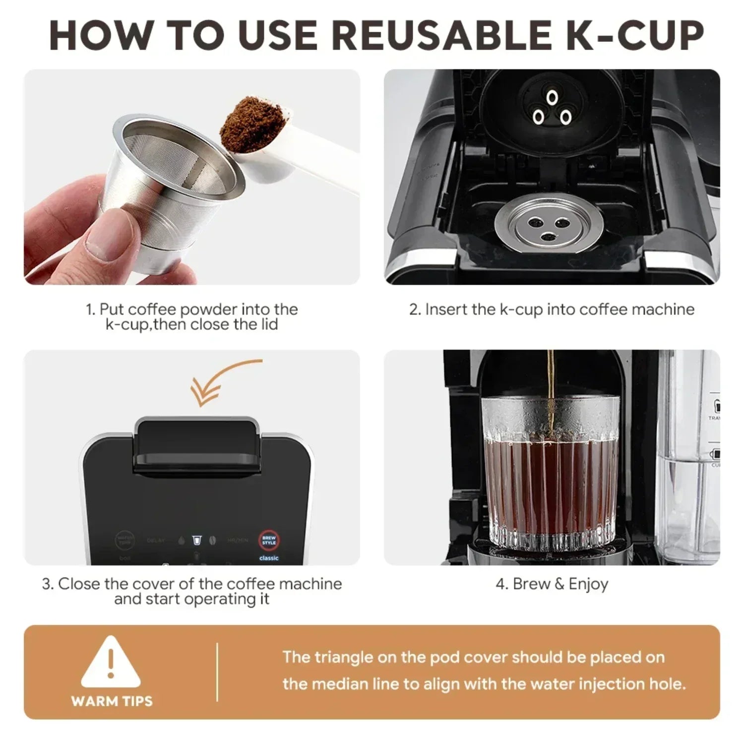 Filtri riutilizzabili per capsule caffè K-Cup in acciaio inox per macchine Dual Brew Pro