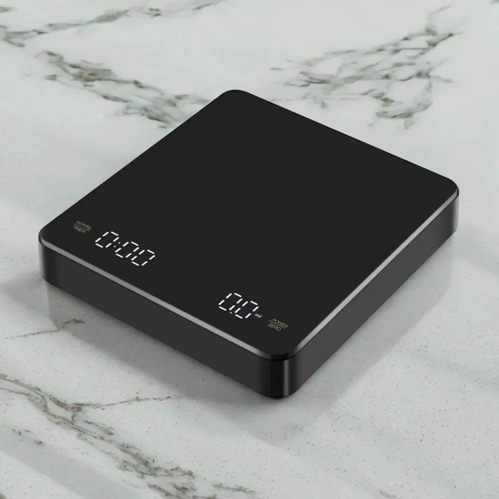 ميزان قهوة رقمي USB عالي الدقة مع مؤقت وشاشة LED - قياس فائق الدقة حتى 0.1 غرام للإسبريسو والاستخدام في المطبخ