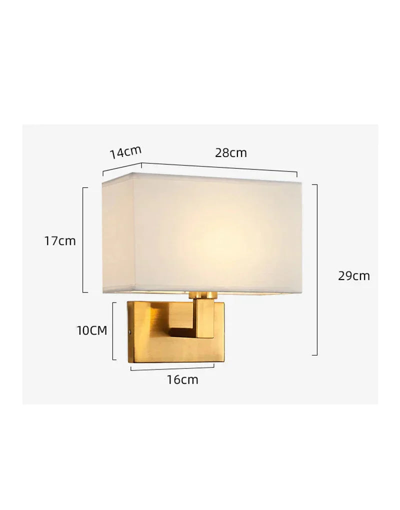 LumaNova väggmonterad sänglampa med tygskärm