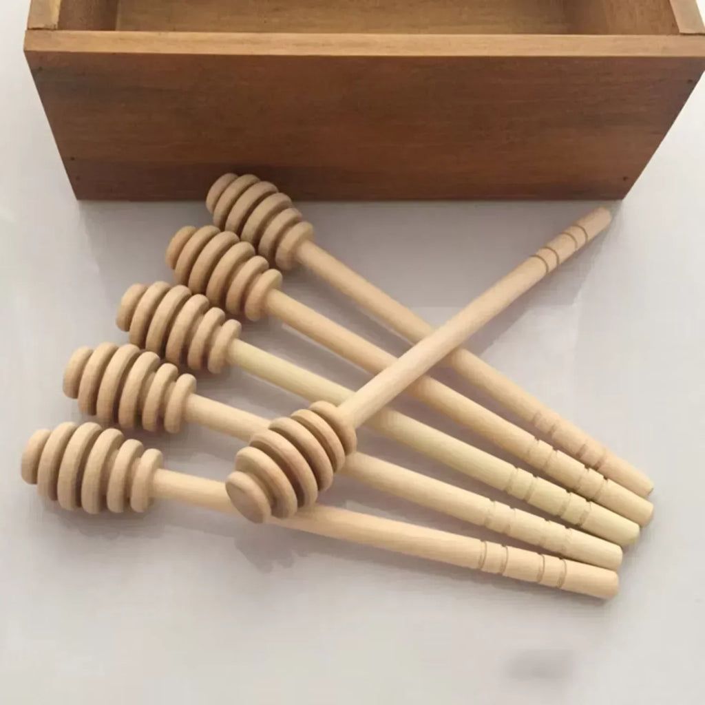 Ensemble de 2 cuillères à miel en bois à long manche – Idéal pour le miel, le café, le lait et le thé