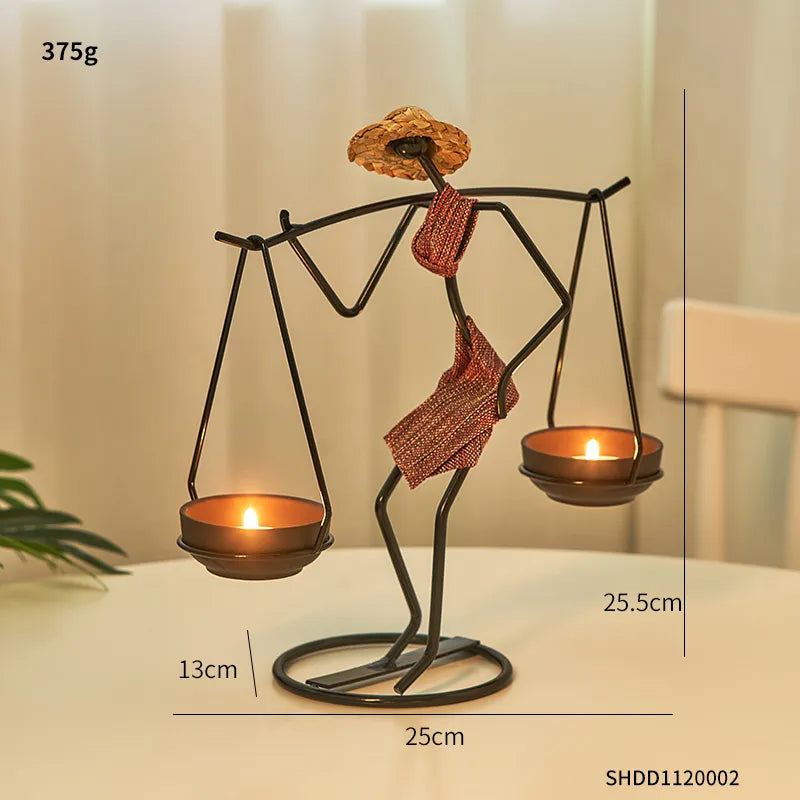 Eloria | Castiçal de Ferro em Forma de Mulher para Decoração Romântica e Luxuosa | Orntli