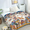 Boho blomsterplaid med elegant sommerfugletapetdesign
