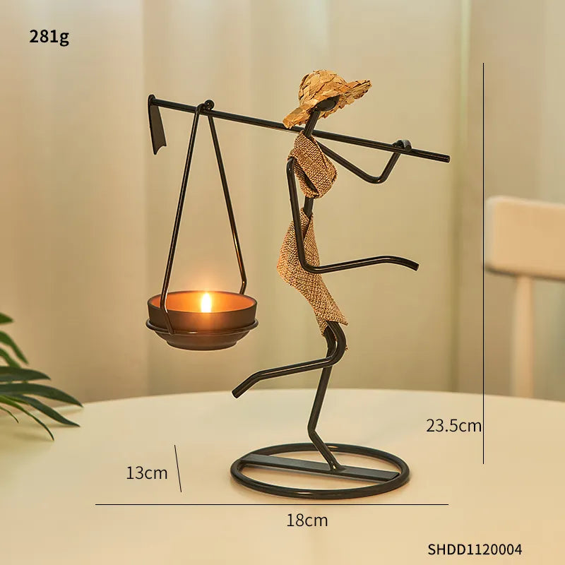Eloria | Castiçal de Ferro em Forma de Mulher para Decoração Romântica e Luxuosa | Orntli