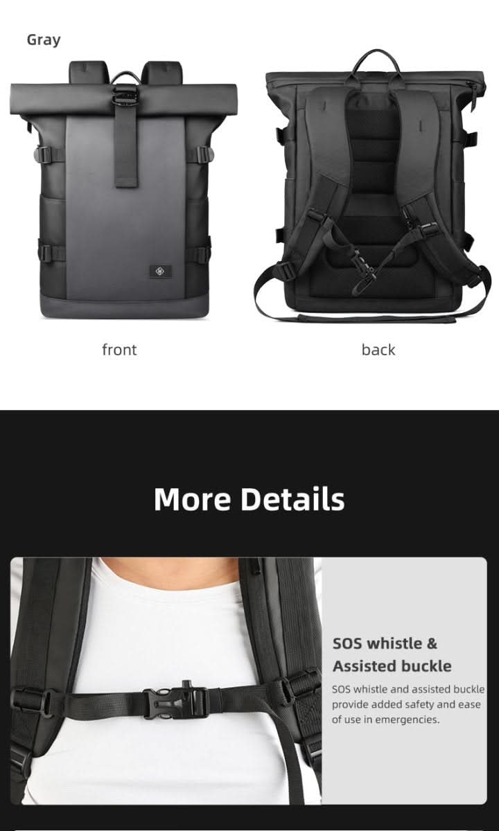 Mochila versátil y expandible TrailFlex con compartimento para portátil para aventureros