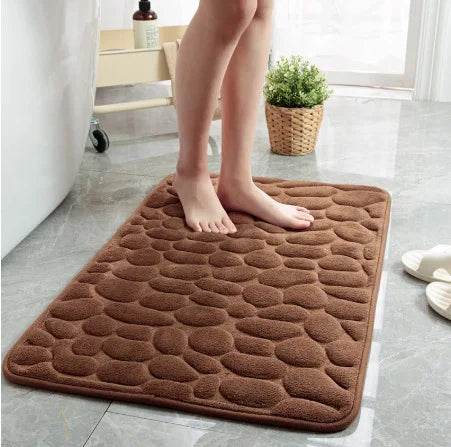 Alfombrilla de baño antideslizante con relieve de adoquines para baño